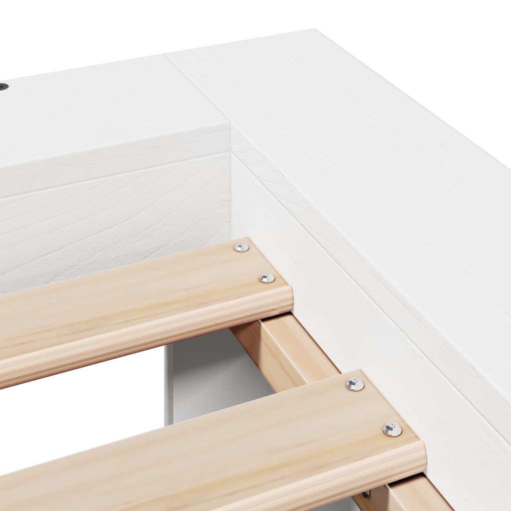 Letto senza Materasso Bianco 140x200 cm Legno Massello di Pino | homemem39