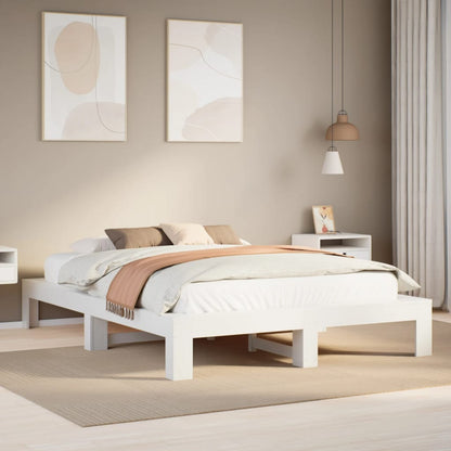 Letto senza Materasso Bianco 140x200 cm Legno Massello di Pino | homemem39