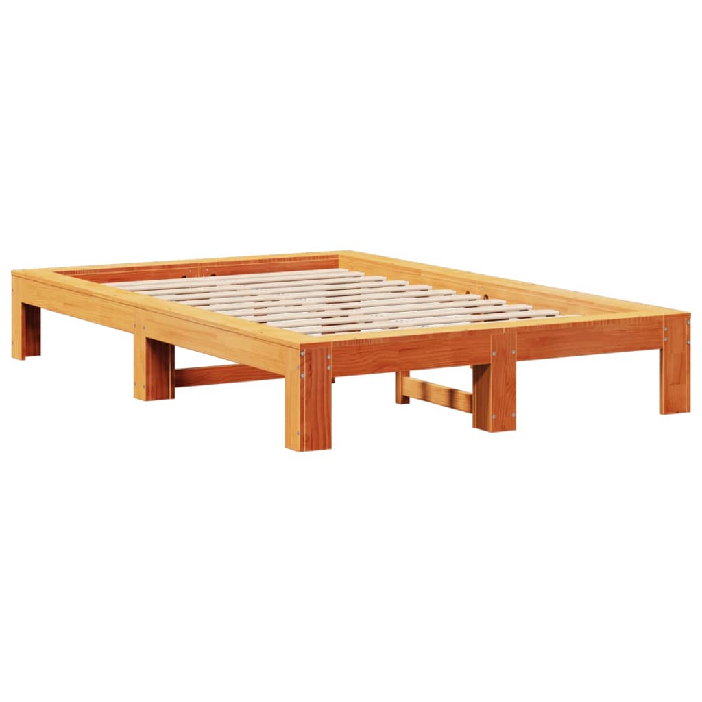 Letto senza Materasso Marrone Cera 120x200 cm in Legno di Pino | homemem39