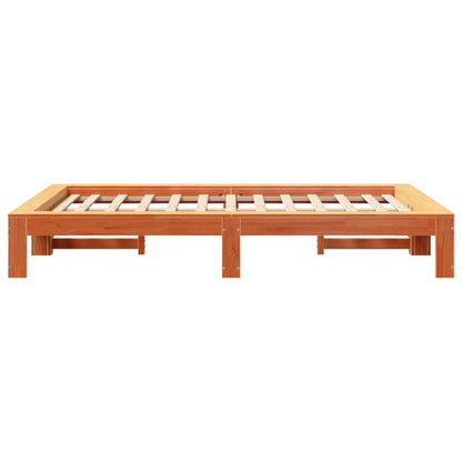 Letto senza Materasso Marrone Cera 120x200 cm in Legno di Pino | homemem39