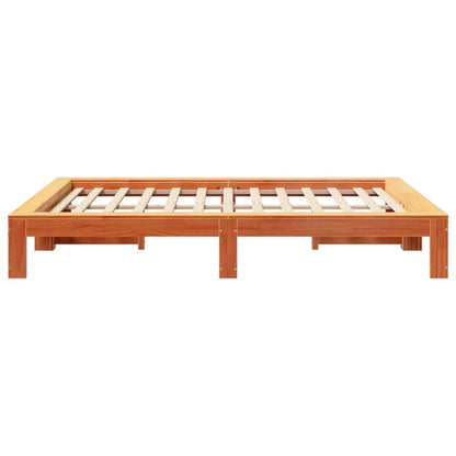 Letto senza Materasso Marrone Cera 140x190 cm in Legno di Pino | homemem39