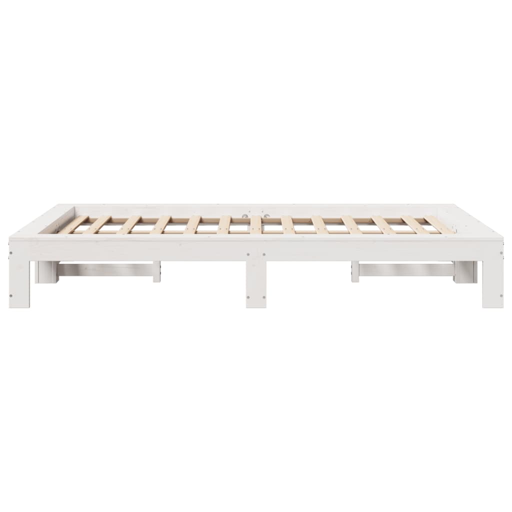 Letto senza Materasso Bianco 120x190 cm Legno Massello di Pino | homemem39
