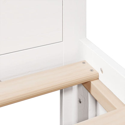 Giroletto senza Materasso con Testiera Bianco 200x200 cm Pino - homemem39