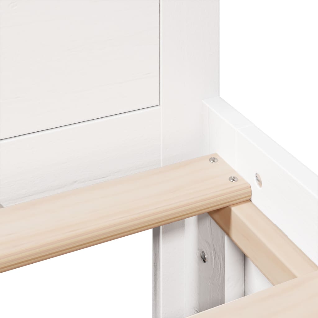 Giroletto senza Materasso con Testiera Bianco 180x200 cm Pino - homemem39