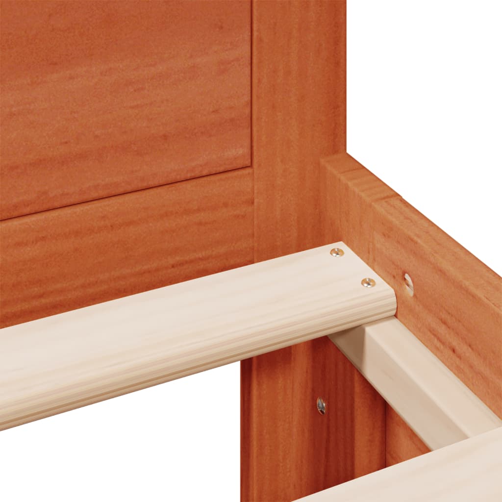 Giroletto senza Materasso con Testiera Marrone Cera 180x200Pino - homemem39