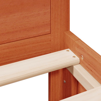 Giroletto senza Materasso con Testiera Marrone Cera 180x200Pino - homemem39