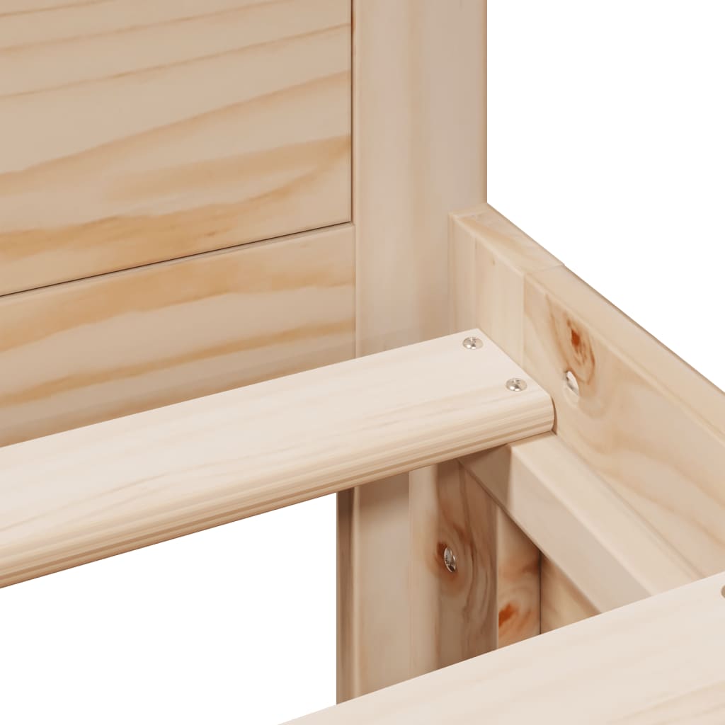 Letto senza Materasso con Testiera 160x200 cm in Legno di Pino - homemem39