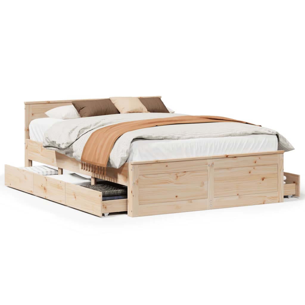 Giroletto senza Materasso con Testata 150x200 cm Massello Pino | homemem39