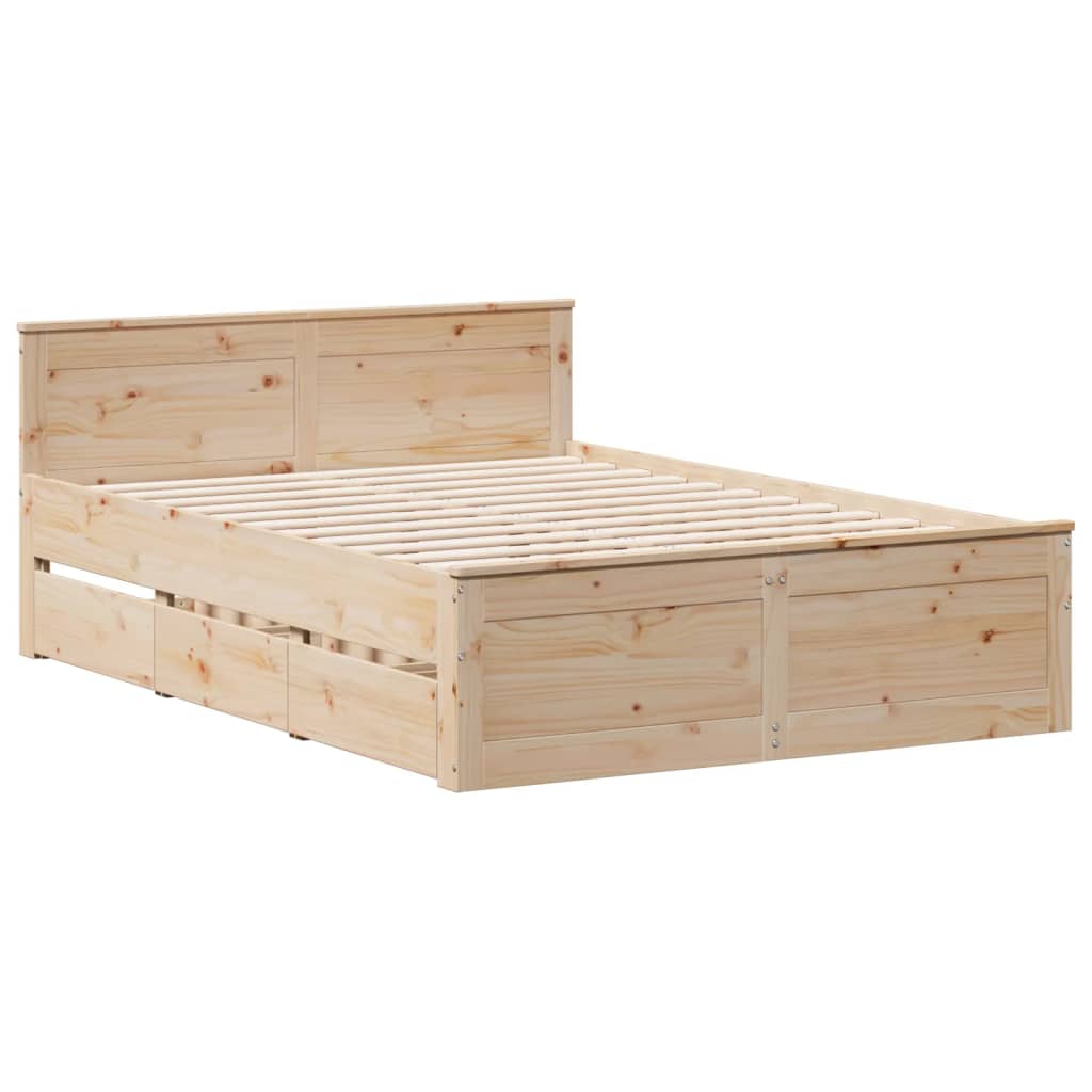 Giroletto senza Materasso con Testata 150x200 cm Massello Pino | homemem39