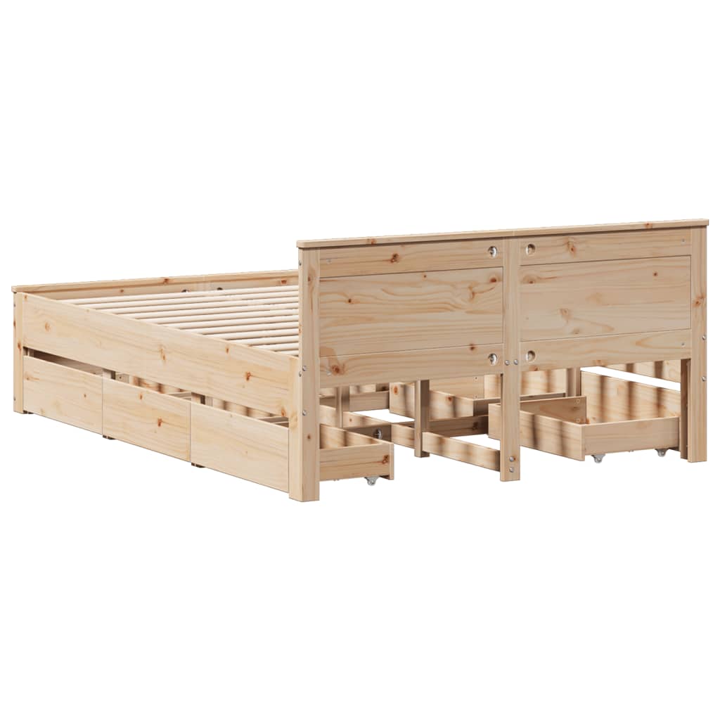 Giroletto senza Materasso con Testata 150x200 cm Massello Pino | homemem39