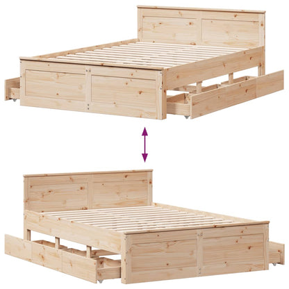 Giroletto senza Materasso con Testata 150x200 cm Massello Pino | homemem39