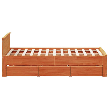Giroletto senza Materasso con Testata Marrone Cera 140x200 Pino | homemem39