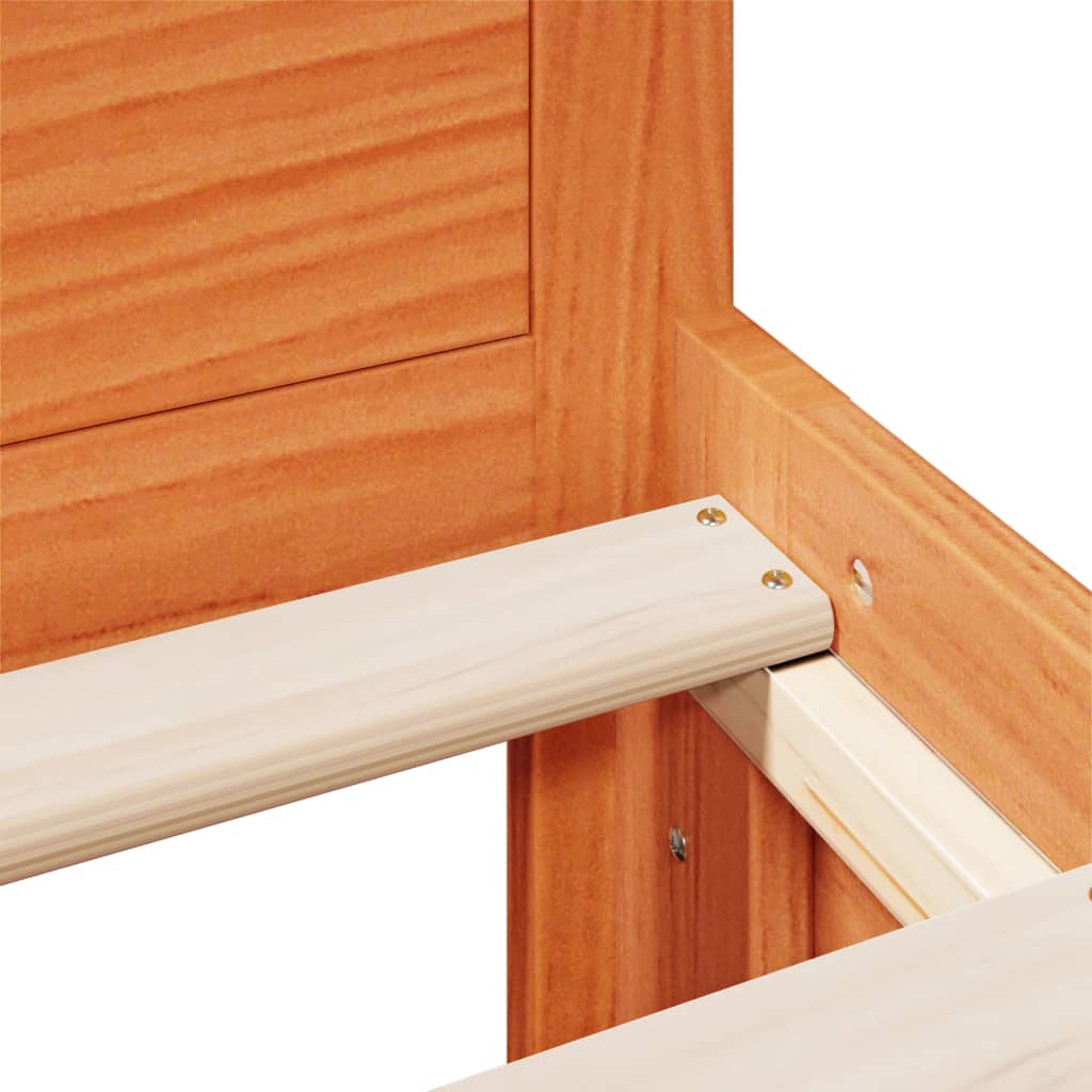 Giroletto senza Materasso con Testata Marrone Cera 120x200 Pino - homemem39