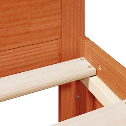 Giroletto senza Materasso con Testata Marrone Cera 140x190 Pino - homemem39