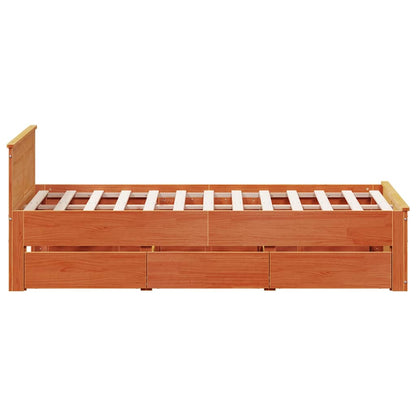 Giroletto senza Materasso con Testata Marrone Cera 120x190 Pino | homemem39