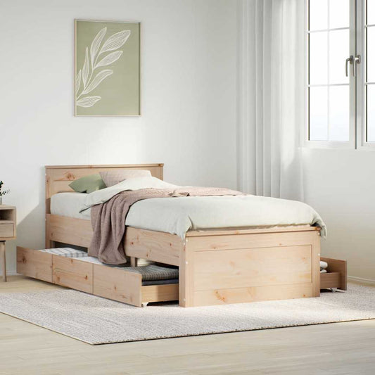 Giroletto senza Materasso con Testiera 75x190 cm Massello Pino | homemem39