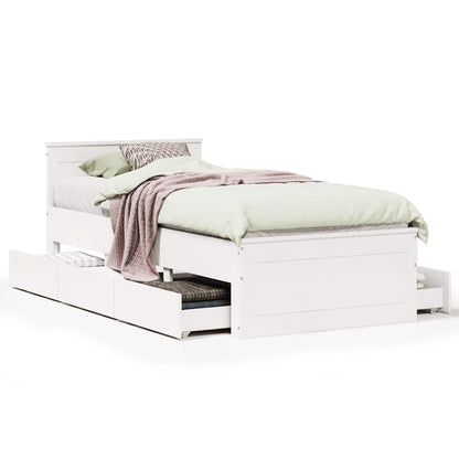 Giroletto senza Materasso con Testiera Bianco 75x190 cm Pino | homemem39