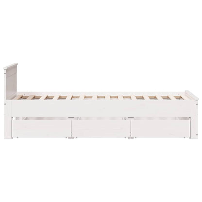 Giroletto senza Materasso con Testiera Bianco 75x190 cm Pino | homemem39