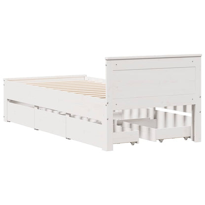 Giroletto senza Materasso con Testiera Bianco 75x190 cm Pino | homemem39