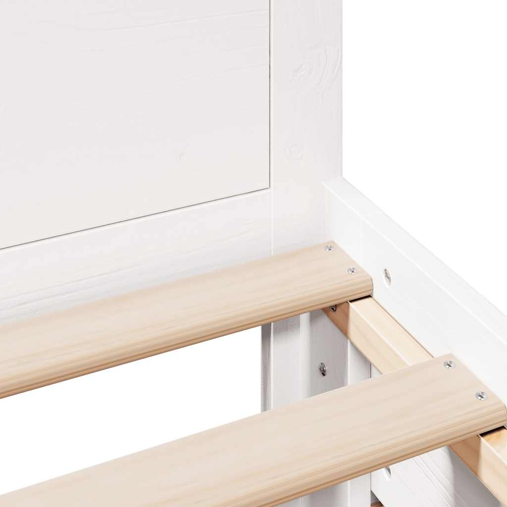 Giroletto senza Materasso con Testiera Bianco 75x190 cm Pino | homemem39