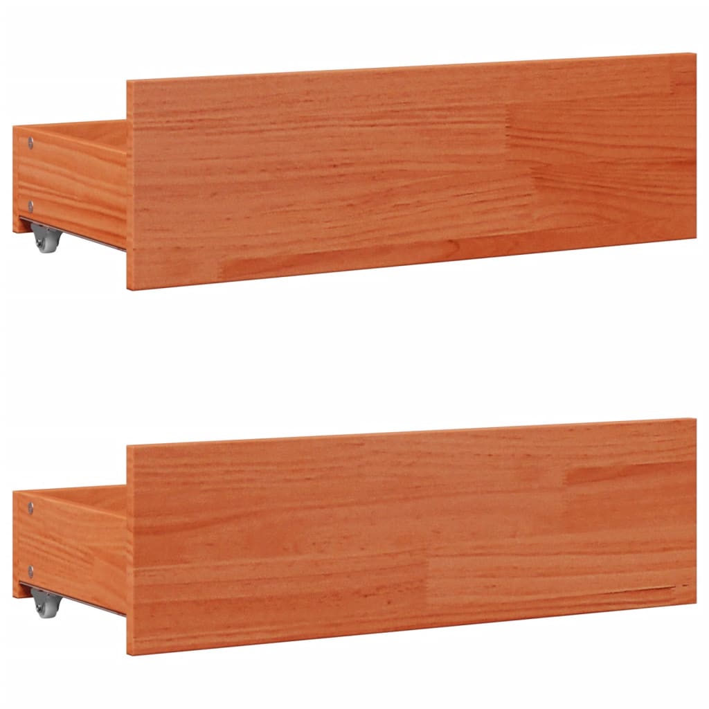 Giroletto senza Materasso con Cassetti Marrone Cera 120x200Pino | homemem39