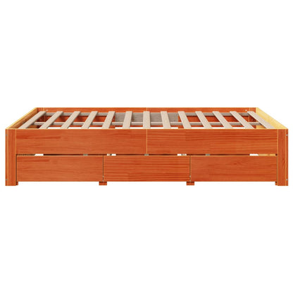 Giroletto senza Materasso con Cassetti Marrone Cera 140x190 cm | homemem39
