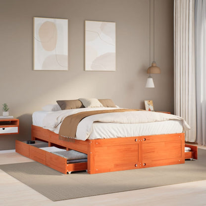 Giroletto senza Materasso con Cassetti Marrone Cera 140x190 cm | homemem39