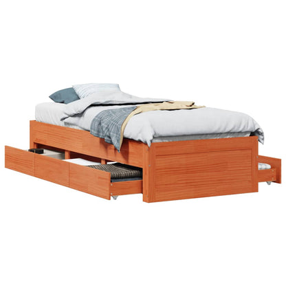 Giroletto senza Materasso con Cassetti Marrone Cera 75x190 cm | homemem39
