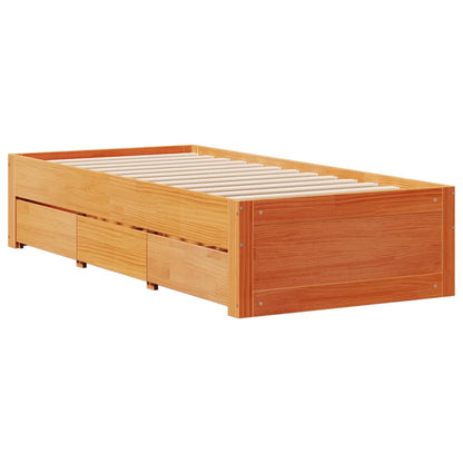 Giroletto senza Materasso con Cassetti Marrone Cera 75x190 cm | homemem39