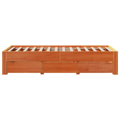 Giroletto senza Materasso con Cassetti Marrone Cera 75x190 cm | homemem39