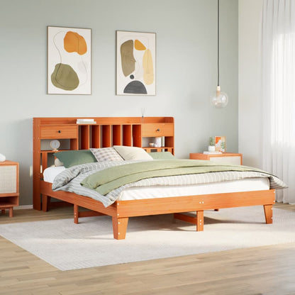 Letto senza Materasso Marrone Cera 200x200 cm in Legno di Pino - homemem39