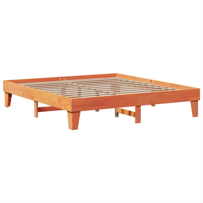 Letto senza Materasso Marrone Cera 180x200 cm in Legno di Pino