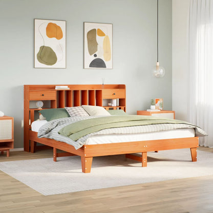 Letto senza Materasso Marrone Cera 180x200 cm in Legno di Pino