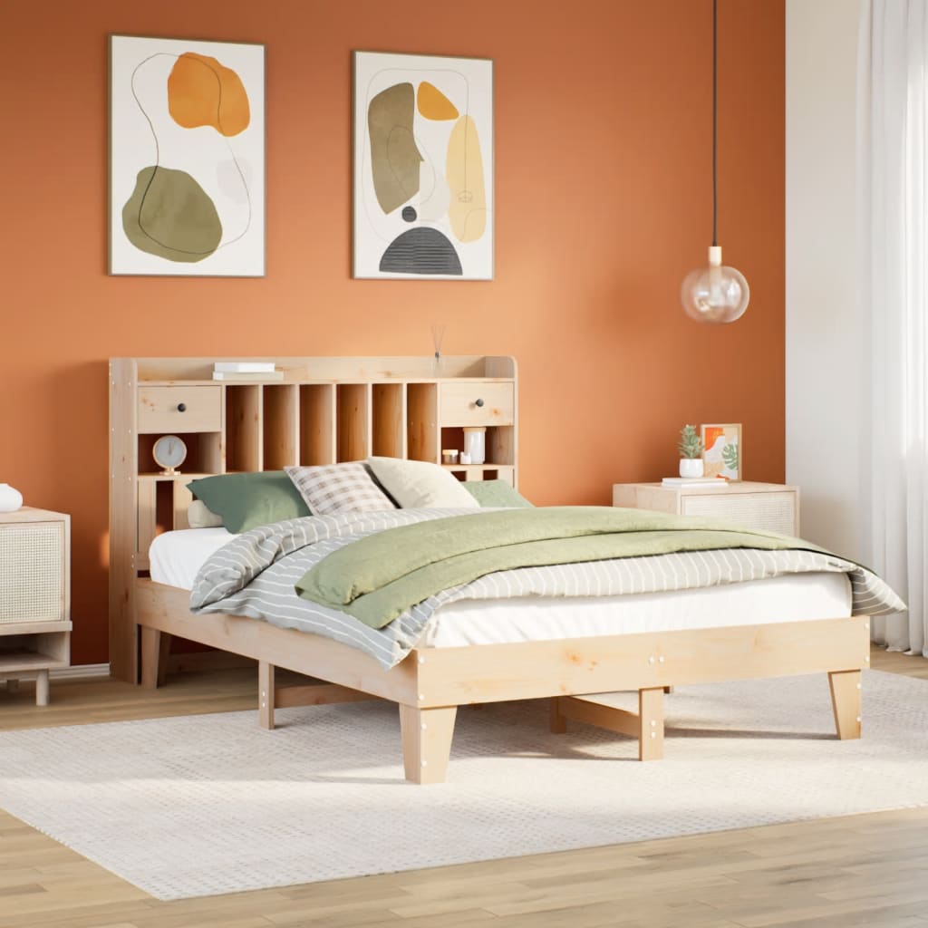 Letto senza Materasso 160x200 cm in Legno Massello di Pino - homemem39