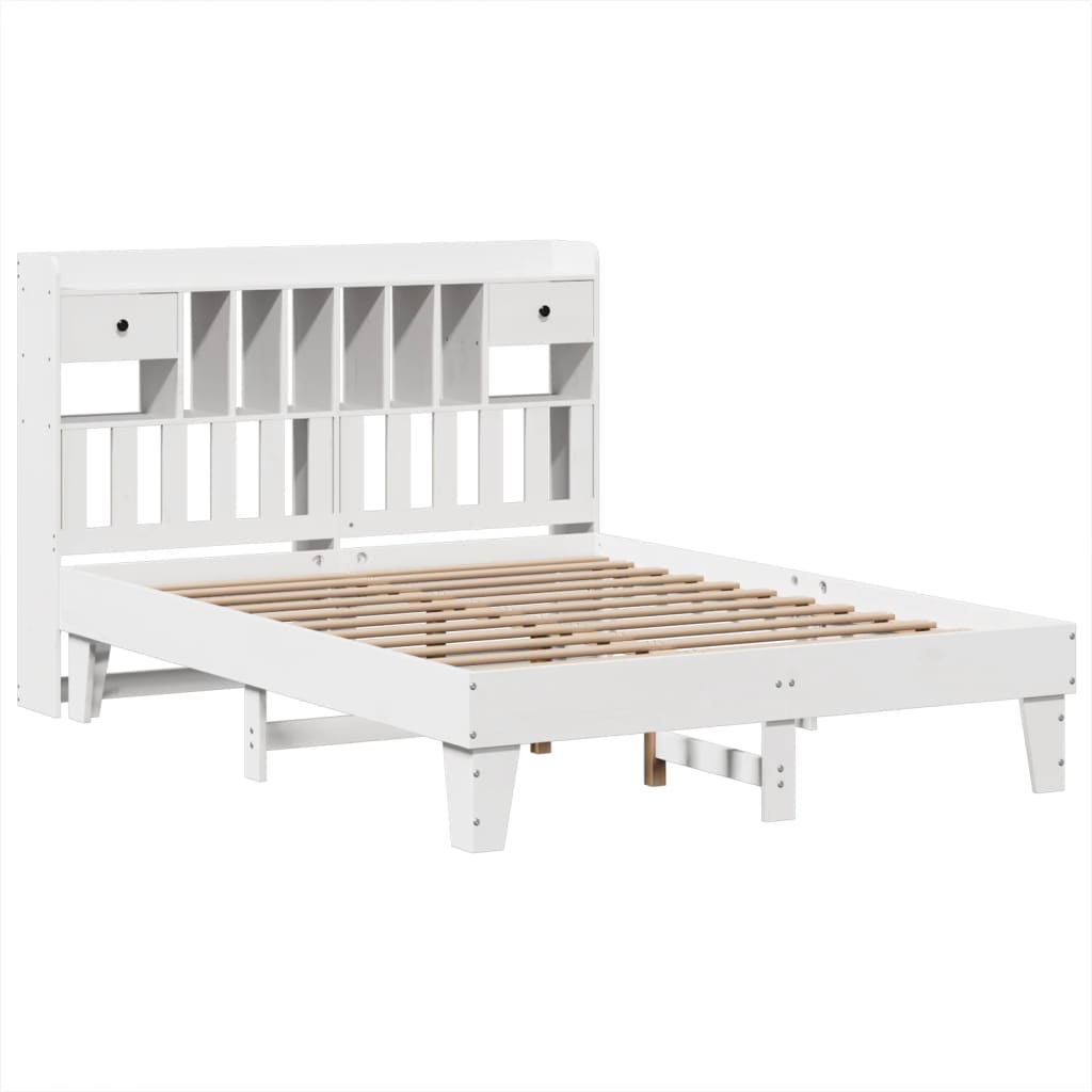 Letto senza Materasso Bianco 150x200 cm Legno Massello di Pino