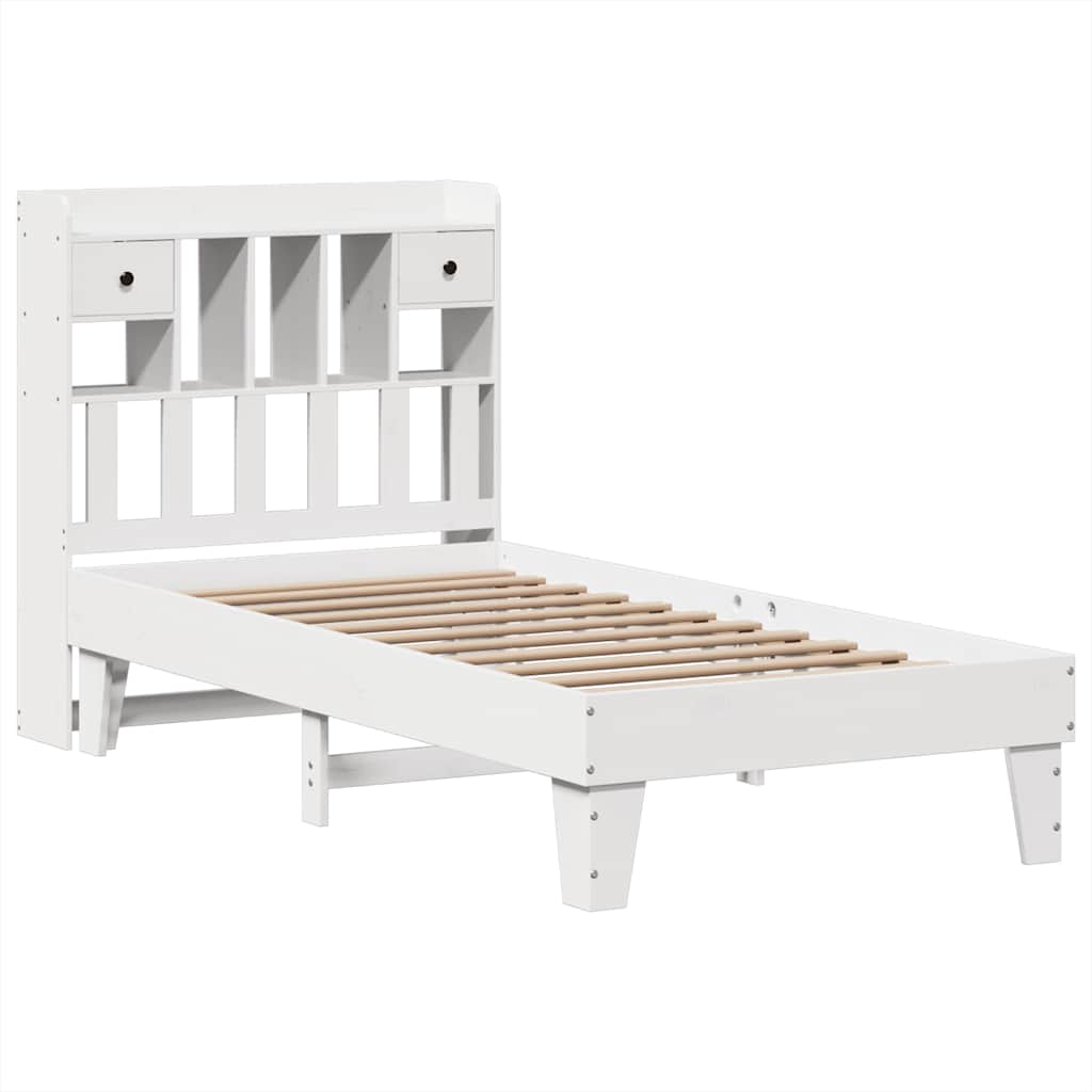 Letto senza Materasso Bianco 90x200 cm Legno Massello di Pino