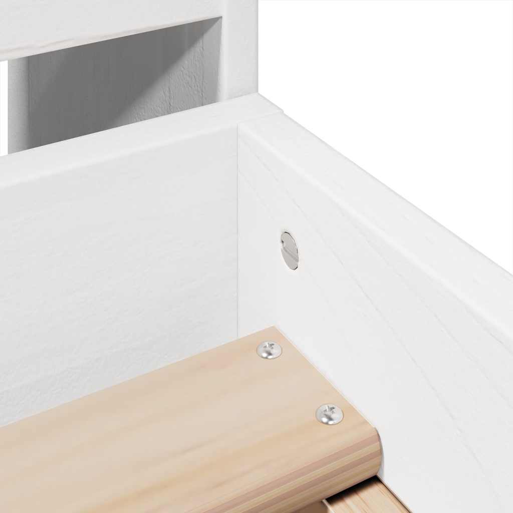 Letto senza Materasso Bianco 90x200 cm Legno Massello di Pino