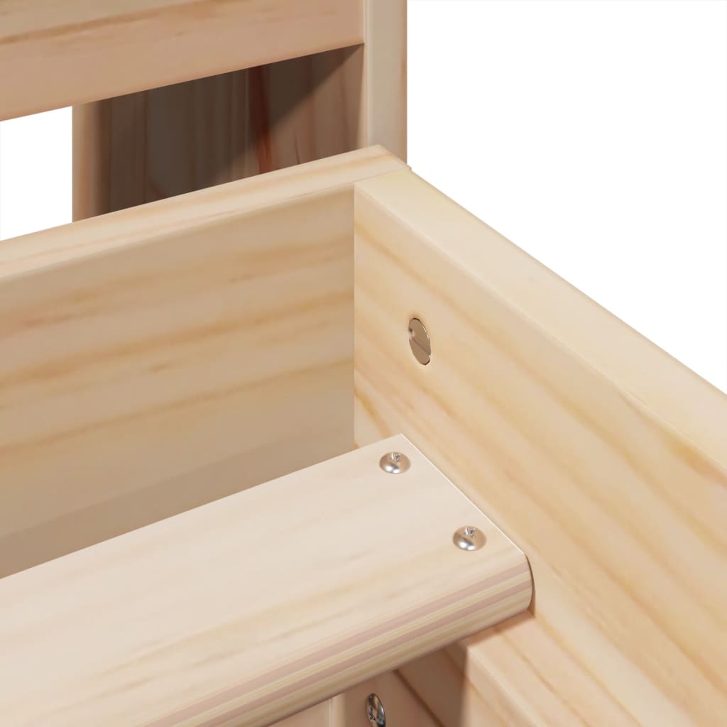 Letto senza Materasso 135x190 cm in Legno Massello di Pino - homemem39