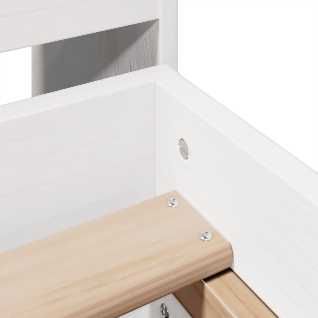 Letto senza Materasso Bianco 135x190 cm Legno Massello di Pino - homemem39