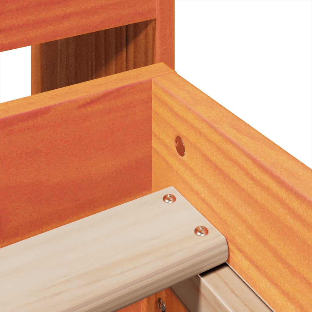 Letto senza Materasso Marrone Cera 135x190 cm in Legno di Pino - homemem39