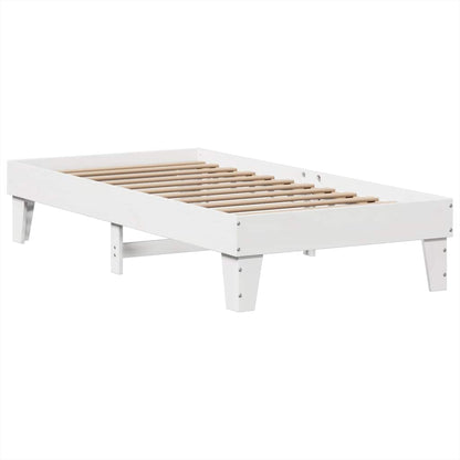 Letto senza Materasso Bianco 90x190 cm in Legno Massello Pino