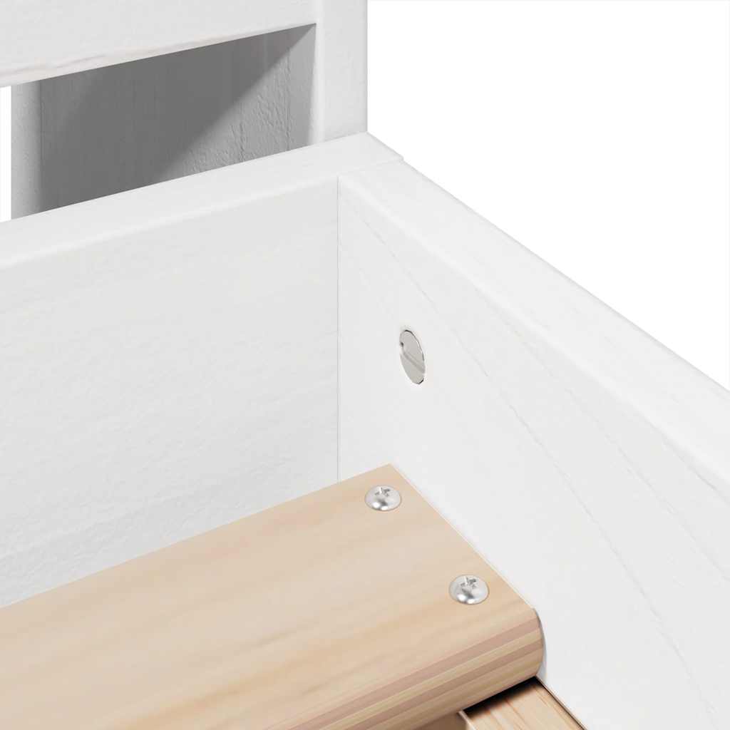 Letto senza Materasso Bianco 90x190 cm in Legno Massello Pino