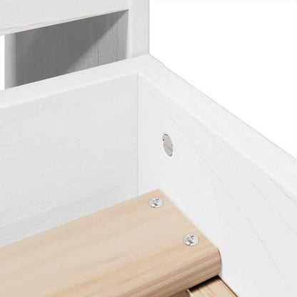 Letto senza Materasso Bianco 90x190 cm in Legno Massello Pino