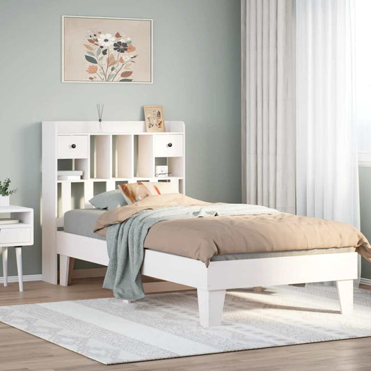 Letto senza Materasso Bianco 90x190 cm in Legno Massello Pino | homemem39