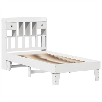 Letto senza Materasso Bianco 75x190 in Legno Massello di Pino | homemem39