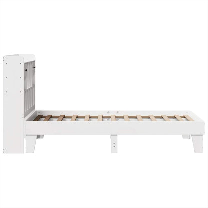 Letto senza Materasso Bianco 75x190 in Legno Massello di Pino | homemem39