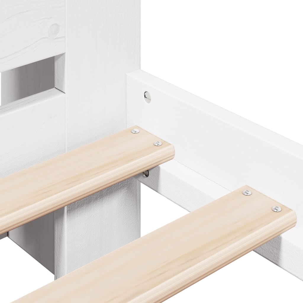 Letto Libreria senza Materasso Bianco 160x200 cm Legno di Pino - homemem39