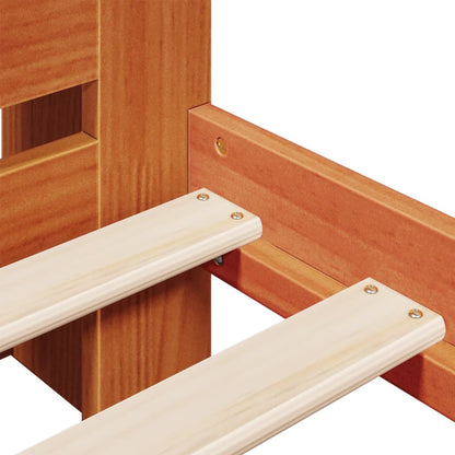 Letto Libreria senza Materasso Marrone Cera 160x200 cm in Pino - homemem39