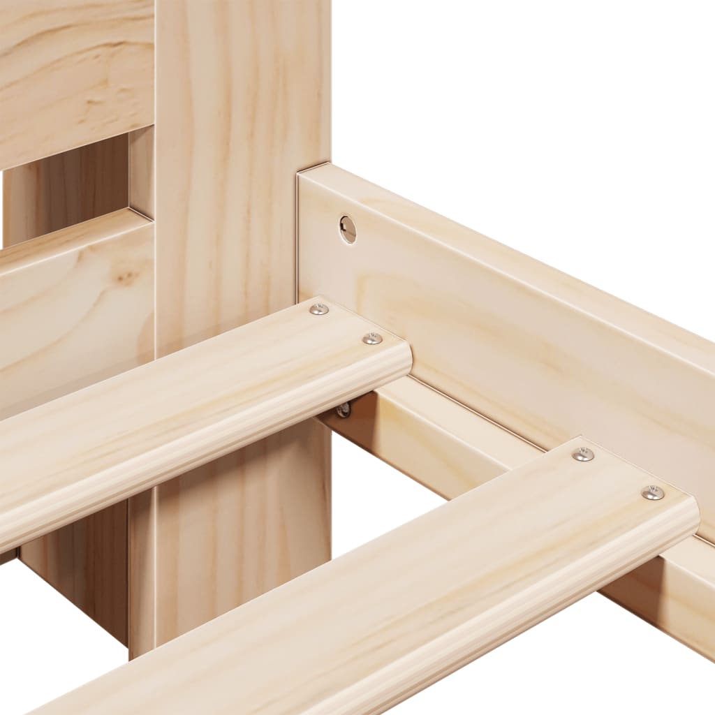 Letto Libreria senza Materasso 150x200 cm in Legno di Pino - homemem39