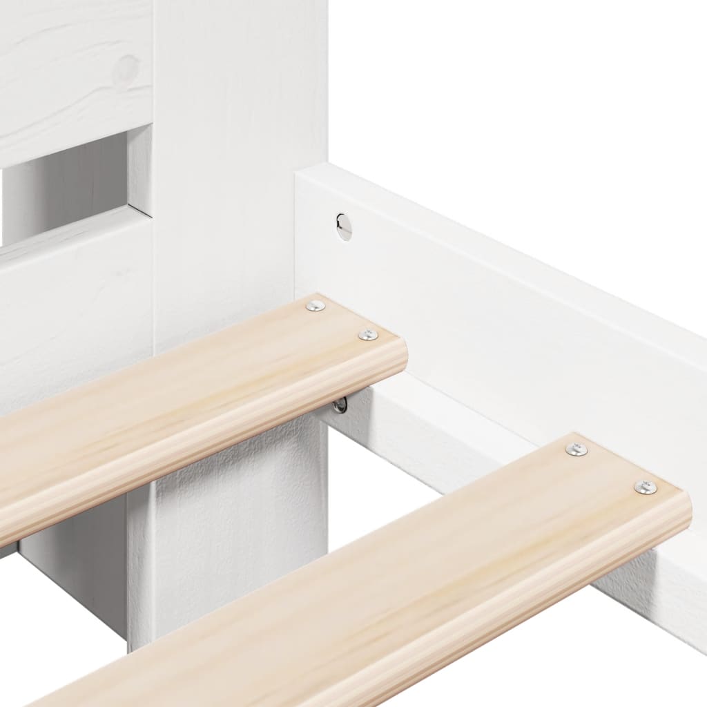 Letto Libreria senza Materasso Bianco 135x190 cm Legno di Pino - homemem39